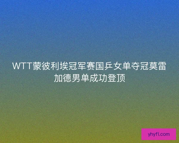 WTT蒙彼利埃冠军赛国乒女单夺冠莫雷加德男单成功登顶